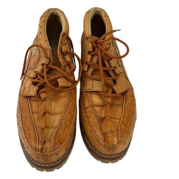 Genuine Ostrich & Python Leather Handmade Casual Shoes Size 6 - Picture 3 of 5